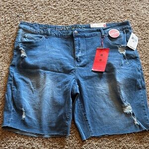 Hot kiss Distressed Blue Denim Shorts womens plus size 22 new Bermuda